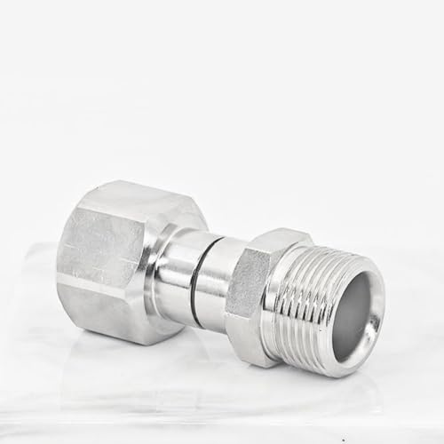 Hochdruckreiniger-Drehgelenk mit Edelstahl-Anti-Anschluss, 360-Grad-Drehgelenk für M22 14 mm und 15 mm Schlauchtypen, optimiert den Wasserdurchfluss (M22, 14 mm)