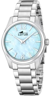 Lotus Damenuhr Analog aus Edelstahl 316L | Quarzuhr, Widerstandsfähiges Mineralglas, Wasserdicht 10 ATM, 19061/3, Classic Steel