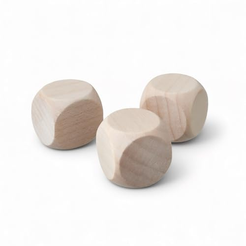 Spielemaker Holzwürfel blanko 16 mm (10 Stück) – Spielwürfel aus Holz unbehandelt, schadstofffrei – DIY Würfel zum Basteln, Spielen und Gestalten – Made in Germany