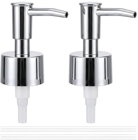 Soap Pump Replacement, Soap Dispenser Pump Replacement (Silver), Leak Proof | Kitchen Bathroom Worktop Bottles, for Round 25 mm Neck Bottles, 28/400 Thread Size