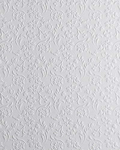 3D Wandpaneel WallFace 13473 FLORAL Leder Dekor Barock Blumen selbstklebende Tapete Wandverkleidung weiß 2,60 qm