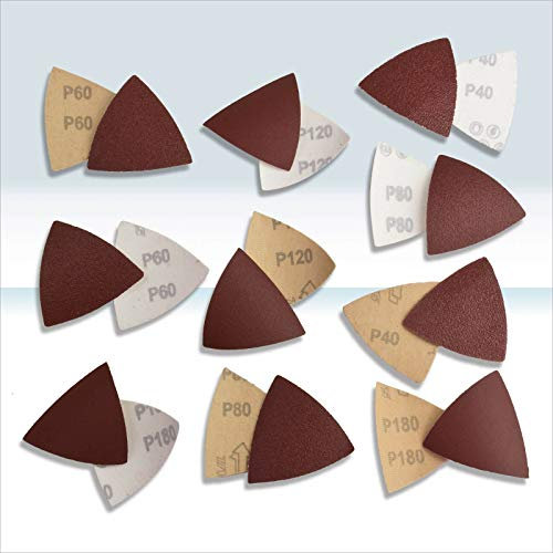 Holz Metall Dreieck Schleifblätter Schleifpapier Set für Dreieckschleifen Deltaschleifer 100-tlg.