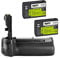 ayex Battery grip compatible with Canon EOS 70D, 80D and 90D including 2x ayex LP-E6 batteries (similar to BG-E14)