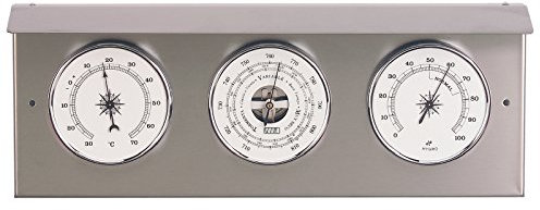 Relojesdeco Wetterstation Außen, Barometer und Wetterstation Außen Innen 33cm