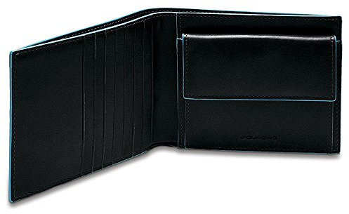 Piquadro Blue Square Münzbörse, 0.43 liters, Schwarz (Nero)