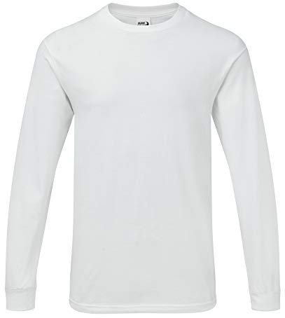 GILDAN Mens Hammer Heavyweight Long Sleeve T-Shirt (L) (White)