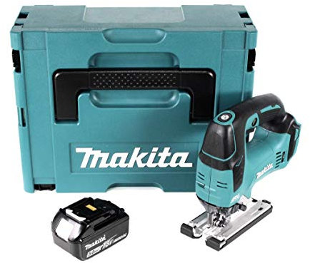 Makita DJV 182 T1J Scie sauteuse pendulaire sans fil 18 V + 1 batterie 5 Ah + Makpac – sans chargeur
