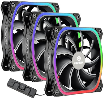 ENERMAX Ventilateur boîtier PC SQUA RGB NOIR Pack de 3