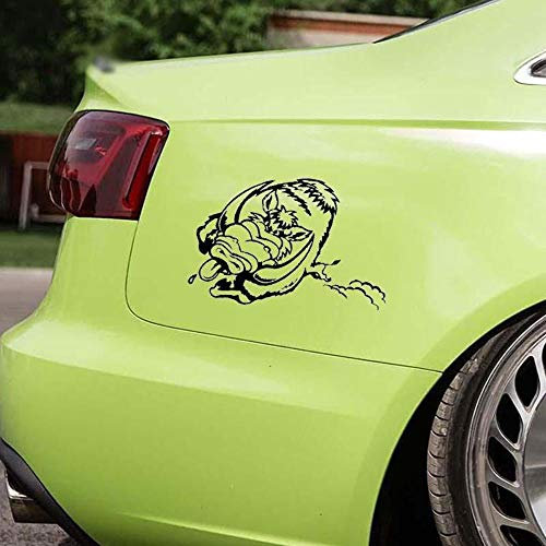 Handmade By Stukk Wildschwein läuft weiten Spaßfenster Autoaufkleber Vinyl-Abziehbilder 17,8 cm x 13,2 cm - Schwarz