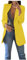 Xmiral Anzug Damen Einfarbig Slim Fit Umlegekragen Blazer Strickjacken Mittellang Büro Mantel mit Tasche Dünn Jacke für Business Arbeit Hochzeit(Gelb,M)