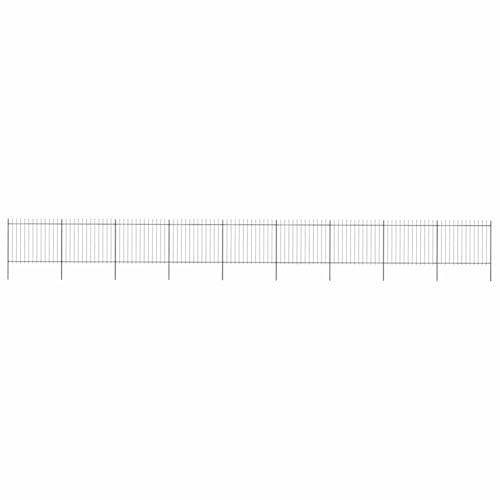 vidaXL Recinzione da Giardino con Punta a Lancia in Acciaio 1603,5x150 cm Nero
