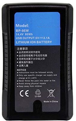 7xinbox BP-95W 6600mAh 95W Sostituzione batteria per SONY videocamera per SONY HDCAM XDCAM, uscita V/Mount USB/D-Tap/Blackmagic URSA
