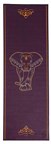 Bodhi Yogamatte Leela Collection | Rutschfeste Sportmatte | Schadstofffreie & Waschbare Antirutschmatte | Matte aus PVC | Fitnessmatte für Yoga, Pilates & Gymnastik | Big Elephant, aubergine