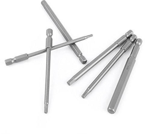 Fafeicy Set di Punte per Cacciavite Magnetico con Codolo Esagonale 1/4 , Punta per Cacciavite Lunga 6pcs 100mm Punta per Utensile a Testa Esagonale Set di Punte per Chiave a Brugola