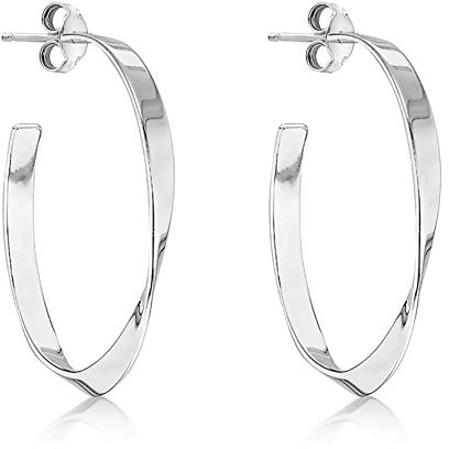 Damen-Ohrringe Creolen Kordel-Design Sterlingsilber | Tuscany Silver