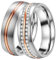 DOOSTI Partnerringe/Trauringe Shining wave – Bicolor chirugischer Edelstahl 316L - inkl. Gratis Gravur
