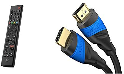 One For All Grundig TV Fernbedienung - Funktioniert mit Allen Grundig TV/Smart TV & KabelDirekt - 4K HDMI Kabel - 1,5m - kompatibel mit (HDMI 2.0a/b 2.0, 1.4a, 4K Ultra HD) - TOP Series