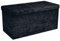 INTIRILIFE Faltbare Sitzbank 76x38x38cm in Samt Schwarz - Sitzwürfel mit Stauraum und Deckel mit Samtbezug - Sitzcube Fußablage klappbare Aufbewahrungsbox Truhe Hocker