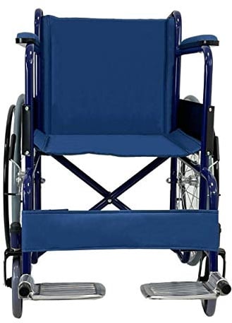 TERMIGEA - Sedia a Rotelle Pieghevole Leggera Autospinta, Carrozzina per Anziani e Disabili in Acciaio (Portata 100KG) con Freno e Leva per Gradini, Dispositivo Medico CE per Interno ed Esterno