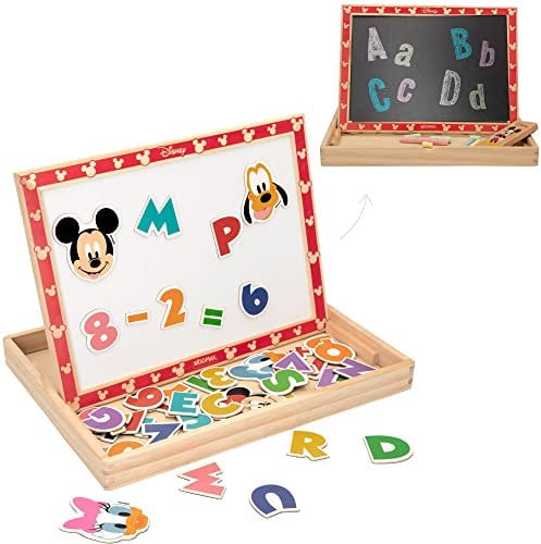WOOMAX 48736 Disney Magnettafel aus Holz 29,5 x 22 x 18,5 cm + 4 A Magnetische Zeichentafeln, bunt