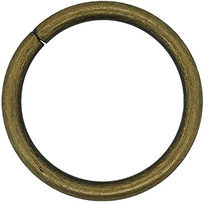 10 stabile Metallringe Rundringe O-Ringe Gurt-Ringe, Größen-/Farbwahl, Farbe:altmessing, Größe:35x3.5mm