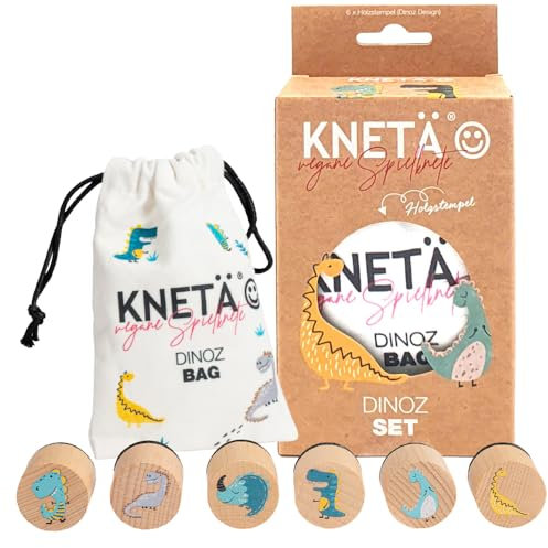 KNETÄ Holzstempel Set *DINOZ* Geschenkidee für Kinder I Knetwerkzeug I Knete Zubehör