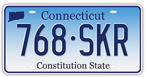 Panguru Replica License Plate of US States, Embossed Novelty Metal Number Tags, Prop Car Registration Plates, 12x6 Inches (Connecticut)