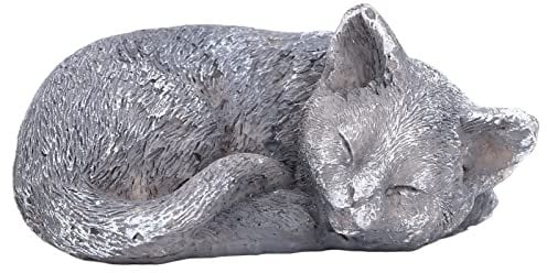Kunstharz Tier Gedenksteine, Polyresin Katze Engel Grabstein, Trauer Geschenke für den Verlust der Katze, Für immer in unseren Herzen und mit einem Lächeln in Erinnerung für Tribut Gartenstatue(A-1)