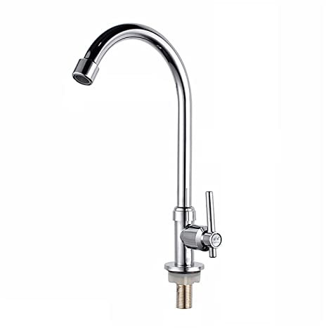 Grifo De Fregadero, Monomando Giratorio 360°, Solo Agua Fria, Para Baño, Guardarropa, Balcón, Lavandería