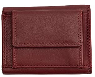 Josephine Osthoff Geldbörse Damen Portemonnaie klein KleinGeldbörse Herren Slim Münzbörse Geldbeutel mit Münzfach echt Leder RFID-Schutz (940), Farbe:Bordeaux