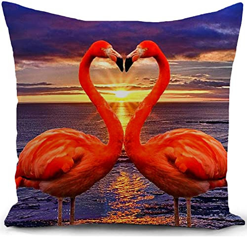 HUASHUZI Kissenbezug 40x40 Kissen Flamingo Geschenk deko für sofakissen doppelseitig kissenbezüge dekokissen couchkissen kissenhülle Sofa Schlafzimmer Wohnzimmer Zimmer zierkissen schwarz zubehör