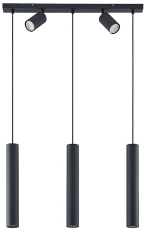 Lindby Pendelleuchte Sanad (Modern) in Schwarz aus Metall (5 flammig, GU10) - Deckenlampe Esstischlampe Hängelampe Hängeleuchte Wohnzimmerleuchte