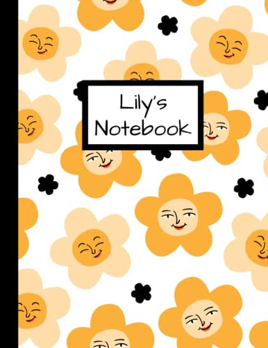 Lily's Notebook: Personalised White Daisy Inspired Lined Journal