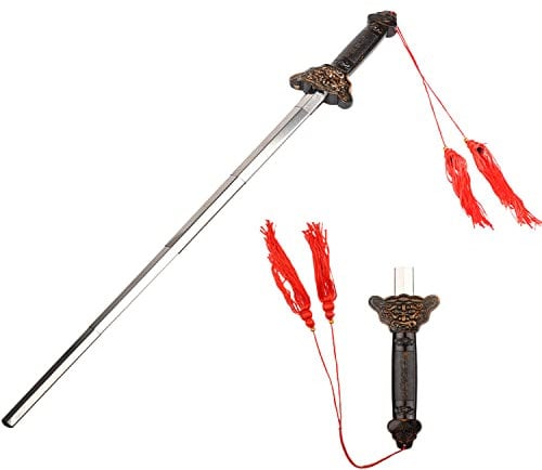 MFUOE Stainless Steel Dull Sword Toys Practice Performance Kung Plaything Retractable Sword Prop Cosplay Costume Accessory Prop
