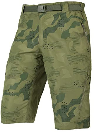 Endura Herren Hummvee Fahrradshorts mit Innenhose | Herausnehmbare Innenhose | Shorts für Stadt und Trails | Gepolsterter Komfort | Cargotaschen | Clickfast Shorts, Ton-Oliv, M