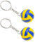STOBOK 2 Stücke Kleine Volleyball Schlüsselanhänger Sport Volleyball Schlüsselanhänger 3D Volleyball Schlüsselanhänger Tasche Ornamente Sport Party (Blau Gelb)