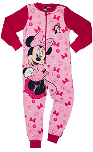 United Labels Disney Minnie Mouse Jumpsuit für Mädchen, Rosa, 110-116, Overall lang, Schlafanzug Einteiler für Kinder
