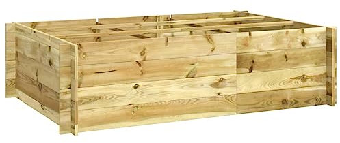 puraday Letto Rialzato 150x100x40 cm in Legno Impregnato Fioriera Da Esterno Fioriere Da Balcone Fioriera Rialzata Per Esterno Cassoni Orto Vaso Per Piante Design Decorativo