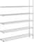 kaiserkraft | Stahldraht-Gitterregal | verchromt | Fachlast 100 kg | BxT 1520 x 360 mm | Anbauregal | Höhe 1880 mm | 5 Fachböden