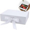 Geschenkbox mit Schleife, Magnetische Geschenkkarton mit Deckel, Wiederverwendbare Geschenk Verpackungsbox, für Geburtstag, Weihnachten, Valentinstag (Weiss)