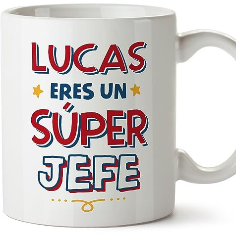 MUGFFINS Tazas Personalizadas para JEFE hombre - En Español - Eres Súper - 11 oz / 330 ml - Regalo Personalizable original y divertido