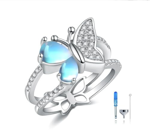 Schmetterling Urnen Ring für Asche 925 Sterling Silber Cremation Muttertag Schmuck Geschek für Damen