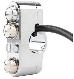 Motorrad-Bremslichtschalter FÜR Har&Ley FÜR Hon&da FÜR Suzu&ki FÜR Yam&aha FÜR Kawa&saki FÜR Trium&ph Motorradlenker-Bedienschalter (Size : All Silver)