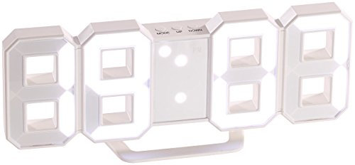 Lunartec 3D-Wanduhr: Große Digital-LED-Tisch- & Wanduhr, 7 Segmente (Versandrückläufer) (Digitale Schlafzimmer, LED-Uhr Wand, USB Kabel)