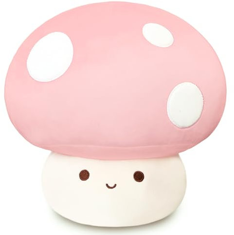 SNOWOLF 30cm Pilz Plüsch Spielzeug 3D Weiche Pilz Plüsch Kissen Kawaii Squishy Puppe Gefüllte Umarmung Kissen Geschenk für Mädchen Kinder Frauen Dekor Weihnachten Valentins Party (pink)