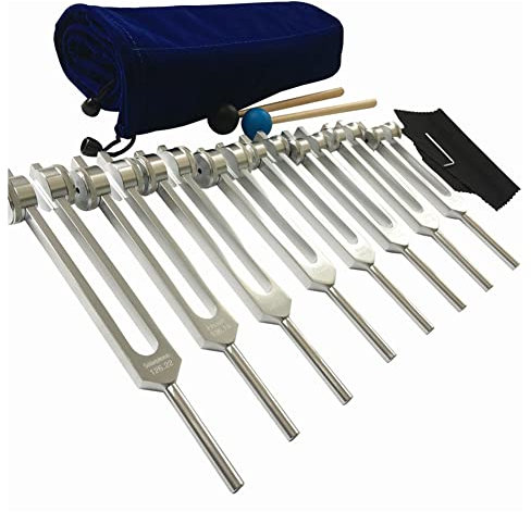 Janasiba 8-Teiliges Chakra-Stimmgabel-Set, Silberne Chakra-Stimmgabel Zur Heilung, für