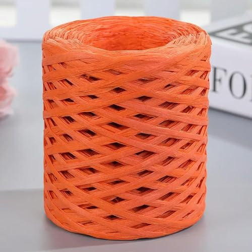 200 m Raffia-Garn zum Stricken und Häkeln, handgestrickt, häkeln, natürliches Rafia-Papiergarn, Backen, Verpackung, Gürtel, Seil