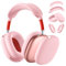 Maledan Hülle Kompatibel mit AirPods Max Hülle Case, Weiche Silikon Ohrpolster Abdeckung+ Ohrmuscheln Schutzhülle+Stirnband Cover, Kratzfest Accessories Zubehör für Apple AirPods Max Kopfhörer,Rosa