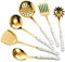 HUANIZI Utensili da cucina Set di utensili da cucina con manico in ceramica a blocco termico Accessori da cucina per uso domestico per casalinghe di famiglia, bianco