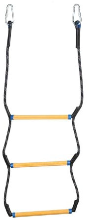 JISADER Scala di Corda per Barca Scaletta da Arrampicata Pioli in Resina Robusta Scala di Corda Marina Scaletta da Nuoto per Canoa Yacht Kayak Gommone, Tre Pneumatici